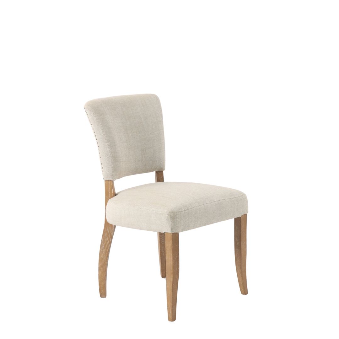 BELLE FABRIC DINING CHAIR WITH OAK LEG image 2